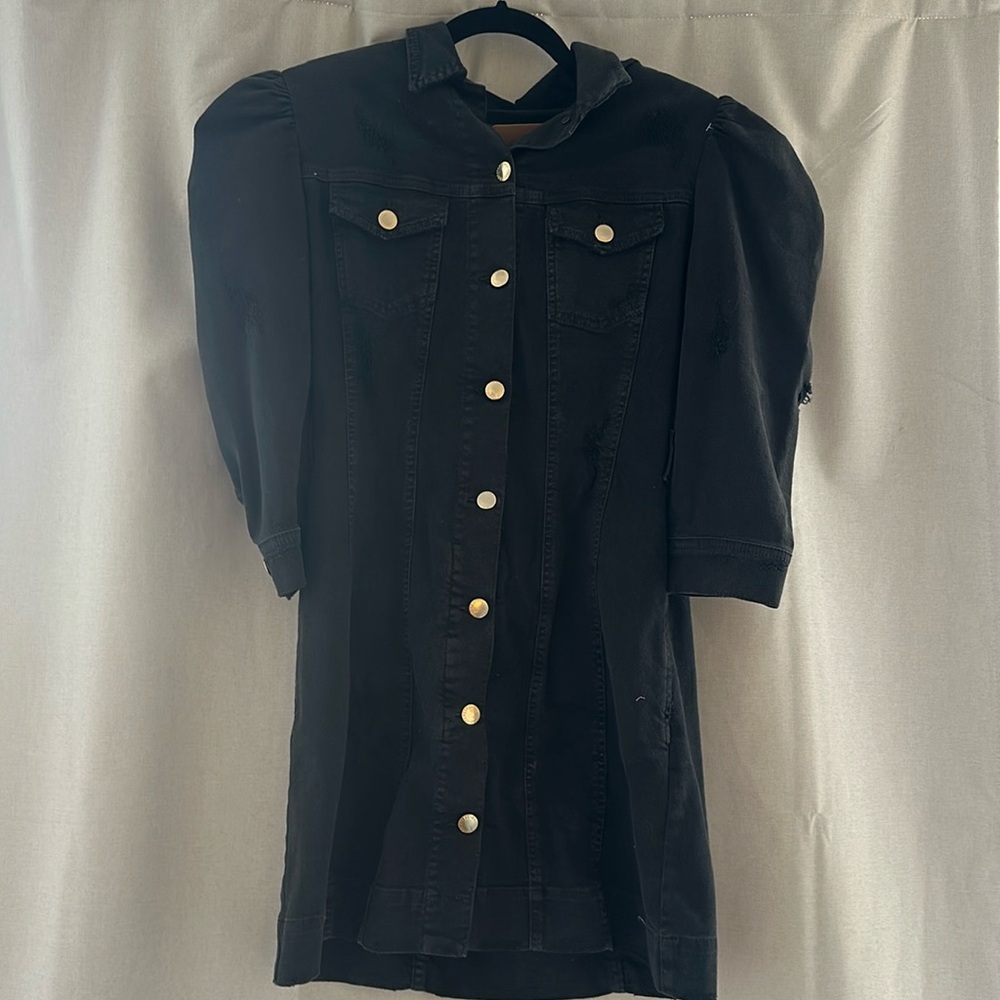 Retrofete Mini Denim Button Front Dress